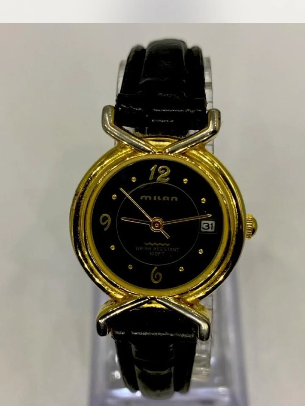 *** Milani  ^^^ Black /   Gold Women's Dress Watch *^*